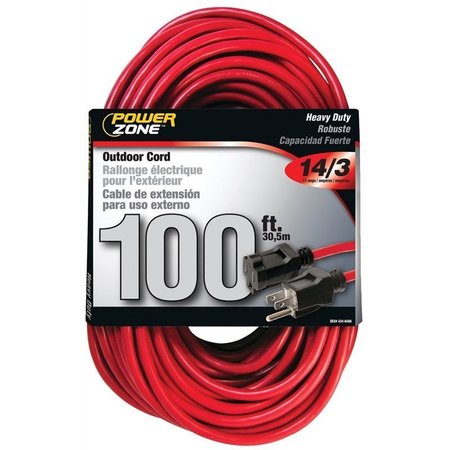 POWERZONE Cord Ext14/3X100Ft Red OR514735/506735